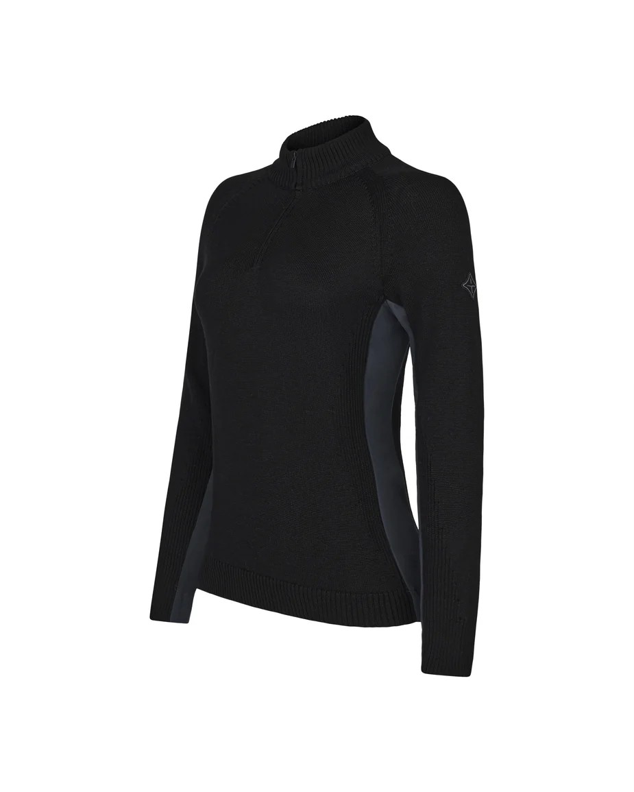 Trolle Project Technical Half Zip Merino Strik Sort L