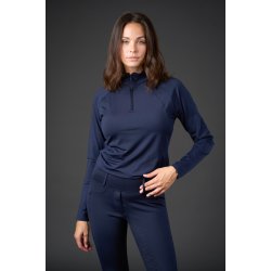 Equipage Redmond lang�rmet ridebluse med half-zip � Navy