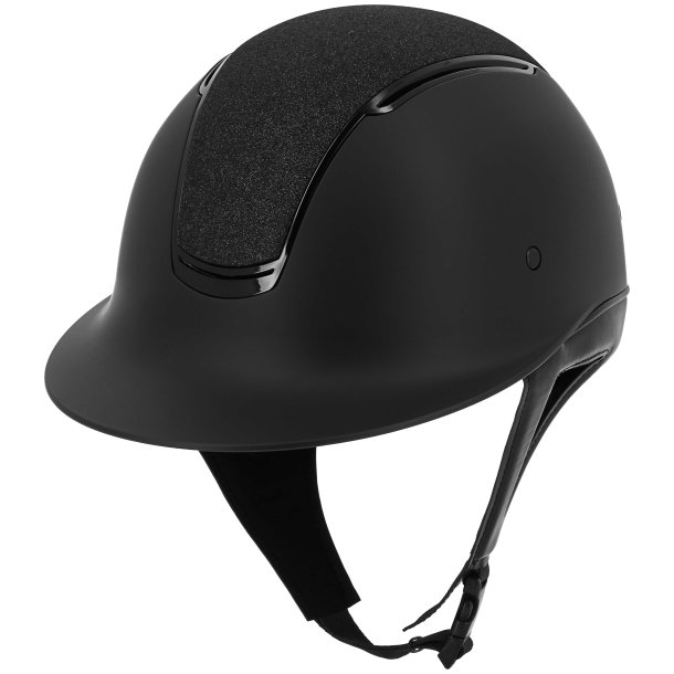  EQUITHME Soazy Ridehjelm. Bred skygge med blank sort indsats og top i krystalstof 