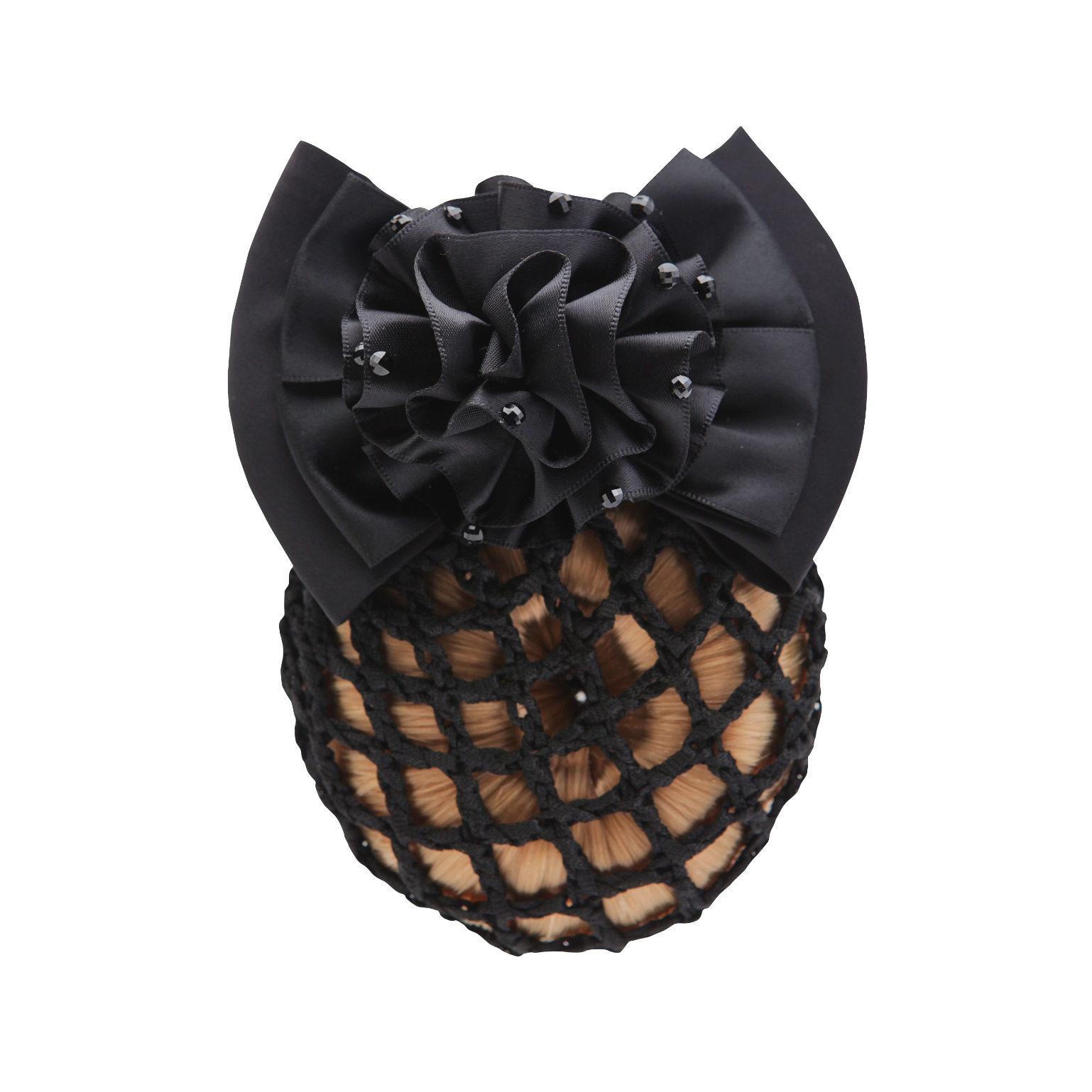 Horka Hårsløjfe med kraftig net og sten Sort